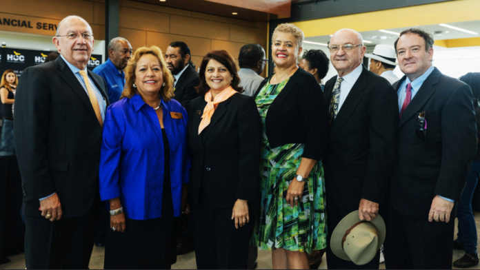Dave Wilson (second from right) with fellow trustees and HCC's Chancellor