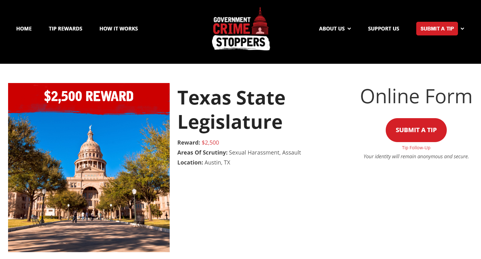 Government Crime Stoppers Web Page